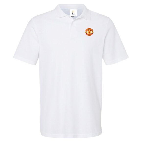 Men’s Manchester United Soccer Logo Dry-Blend Polo - White - Picture 1 of 2